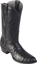 Los Altos Black Handmade Genuine Crocodile Belly Round Toe Western Cowboy Boot - £416.94 GBP+