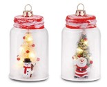 Silvestri Demdaco Santa and Snowman lIghted Mason Jar Christmas Ornament... - $11.69