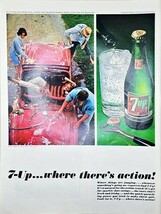 7 UP - Wheres there action-car wash-summer break friends-1965 Vintage Pr... - $14.29 CAD