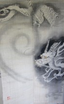 Japanese Handpainted  100% Linen Noren-Dragon in the Cloud,Tawaraya Sotatsu - $272.25