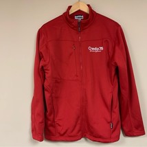 Red Full Zippered Jacket Men’s Small Fleece Lined Lightweight Coat  Outdoors - £20.54 GBP