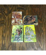 vintage sealed 4 packs playing cards lot dogs country scene chipmunk house - €17,02 EUR