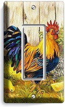 French Rooster Farm Chicken Chicks Single Gfci Light Switch Wall Plate Art Cover - £7.98 GBP