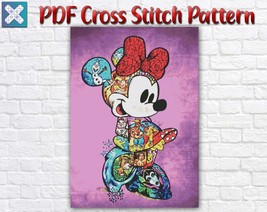 Disney Minnie Mouse Cute Counted PDF Cross Stitch Pattern Needlework DIY DMC - £3.95 GBP