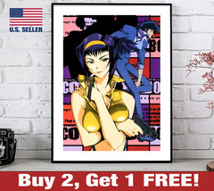 Cowboy Bebop 18&quot; x 24&quot; Poster Print Faye Valentine Spike Spiegel Anime Wall Art - £10.54 GBP