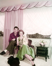 Angela Lansbury with Husband Peter Shaw at Home 1950&#39;s 16x20 Canvas - £54.66 GBP