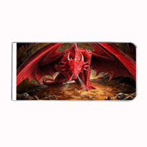 Metal Money Clip Bills Card Metal Holder Rectangle Dragon D 2 Custom Myths - $11.83