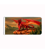 Metal Money Clip Bills Card Metal Holder Rectangle Dragon D 3 Mythical - £9.34 GBP