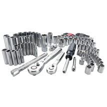 CRAFTSMAN Socket Set, 1/4-Inch &amp; 3/8-Inch Drive, Standard and Metric, 105 Pieces - £132.85 GBP