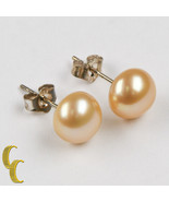 Sterling Silver Pearlescent Yellow Bead Stud Earrings w/ Butterfly Backs - $1,149.41 MXN