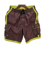 Joe Boxer Swim Trunks Shorts Neon Green Brown Speed Dry Cargo men small ... - $264.73 MXN