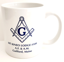 1980-90s Mt Kineo Lodge #109 Masonic Coffee Mug Guilford Maine Vintage H... - $24.99