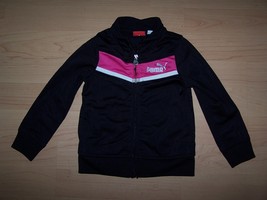 PUMA Girls Long Sleeve Full Zip Black Track Jacket Size 2T - £11.95 GBP