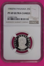 1980 Panama PF 69 Ultra Cameo Proof 25 Centesimos NGC Certified Graded S... - $61.34 CAD