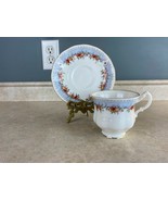 Queen Anne Baby Blue Drapes With Hanging Roses Fine Bone China Tea Cup A... - $19.79