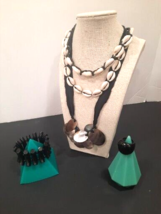 Vtg Lot Of 5 Hawaiian Shell Cowrie Seashell Necklaces w/ Bracelet And Ring Black - £23.91 GBP