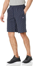 Champion Men&#39;s Powerblend Fleece Logo Shorts, 10&quot; Navy Pinstripe Vertical-XL - £23.99 GBP