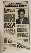 Balthazar Getty Vintage Small Article Ephemera ART2 - $6.92