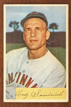 Vintage Baseball Card 1954 Bowman #172 Andy Seminick Catcher Cincinnati Redlegs - $9.68
