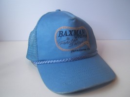 Vintage Baxman Livestock &amp; Trailer Sales Hat Blue Snapback Rope Trucker Cap - £18.41 GBP