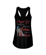 August Girl Tank Tops Stepping into My Birthday Like A Boss Women Black Top - £15.56 GBP