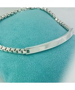 7 inch Small Tiffany Venetian ID Box Link Bracelet Engravable Mens Unisex - $365.00