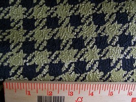Superchic Designer Fabric Silk Wool Matelasse Sophisticated Green Black Hdstooth - £110.73 GBP