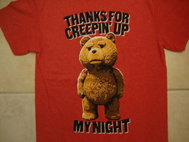 Ted Funny Movie &quot;Thanks for Creepin&#39; Up My Night&quot; Soft Red T Shirt M - £13.72 GBP
