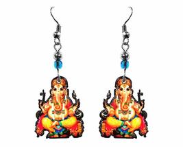 Ganesha Elephant Graphic Dangle Earrings - Womens Fashion Handmade Jewel... - £11.63 GBP