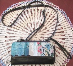 STUDIO By Demdaco Faux Black Leather LOVE Crossbody Wristlet Wallet Conv... - $16.00