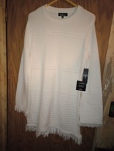 Lulus Sweet Whispers Sweater Dress White Multi Eyelash Knit Womens Mediu... - $28.03