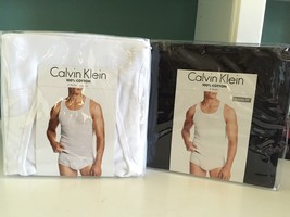 Calvin Klein Classic Fit Ribbed Muscle Tee Shirt M Men&#39;s 3pack Black,White - £23.56 GBP