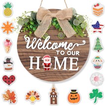 Interchangeable Seasonal Welcome Sign For Front Door Decor, Holiday Welcome To - $35.96