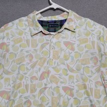 William Murray Polo Golf Shirt Mens M Medium Lemon Life Cocktails Umbrella - £25.79 GBP