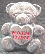 Vintage Women of The Moose (WOTM) 1997-98 Pewter Bear Lapel Pin - £7.97 GBP
