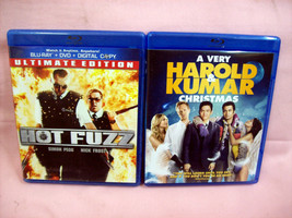 Hot Fuzz &amp; A Verry Harold &amp; Kumar Chrismas 2 Blu-ray Like New - £19.66 GBP