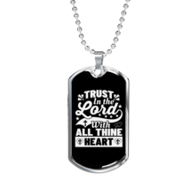 Lord With All Thine Heart Christian Necklace Stainless Steel or 18k Gold Dog Ta - £38.11 GBP+