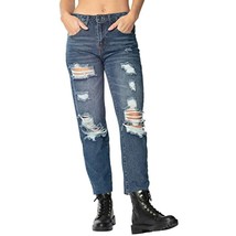 $49 Almost Famous Destructed Vintage y2k Look high Rise Boyfriend Jean Blue 5 - £10.38 GBP