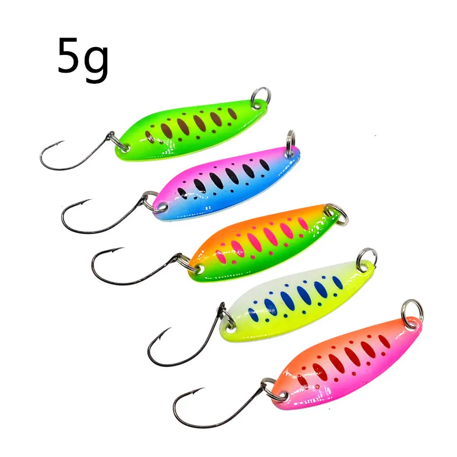 Sporting 5pcs a bag Hard metal fishing spoon bait , &quot;S&quot;shape colorfull A lure sp - £23.51 GBP