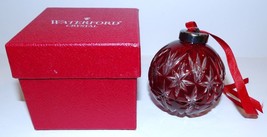 EXQUISITE WATERFORD CRYSTAL RUBY RED ANNUAL CASED BALL CHRISTMAS ORNAMEN... - $108.89