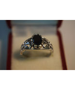 WOMENS 925 STERLING SILVER WITH OVAL SAPPHIRE RING SIZE 7 VERY NICE! - £39.11 GBP
