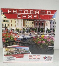 Panorama Boat Harbor Marina 500 Pieces Puzzle Great American Puzzle Factory - $22.67