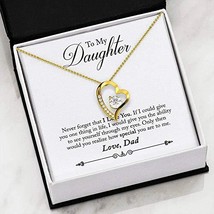 Express Your Love Gifts to My Daughter from Dad Forever Necklace 18k Gold or Sta - £47.43 GBP