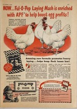 1949 Print Ad Ful-O-Pep Laying Mash Chicken Feed Quaker Oats Co. Chicago,IL - $17.65
