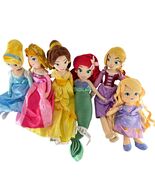 Disney Princess Plush Dolls Set Cinderella Belle Ariel Rapunzel Aurora &amp;... - €61,82 EUR