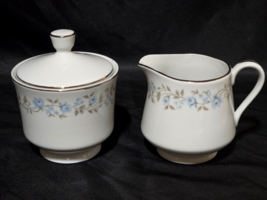 Vintage NORLEANS Creamer And Sugar Bowl BLUE BELL Pattern - 3 Piece Set ... - $14.64