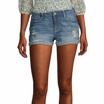 Arizona Women&#39;s Juniors Denim Shortie Shorts Size 7 Medium Skyrocket Color - £17.15 GBP