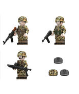 3Pcs WW2 Germany Camouflage Soldier Minifigure Leibermuster Force Mini B... - $16.89