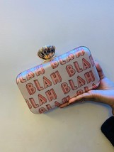 Blah printed clutch,quirky clutch bag,girlfriend gift,gifts for her,bridesmaid g - £44.60 GBP