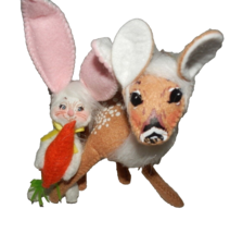 New 3&quot; Annalee Woodland Easter Bunny &amp; Deer Friends $35 Ret Spring Fawn - $24.74